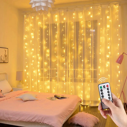 FENGRISE LED Curtain Garland Lights With Remote USB Wedding by zapcart