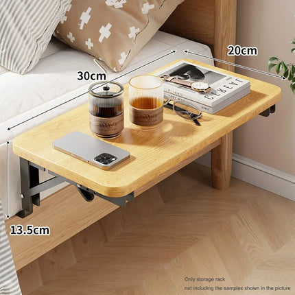 New Foldable Collapsible Organizer Attachable Bedside Shelf Table Under Bed Mat Dorm Bunk Bed Storage for College Space Save by zapcart