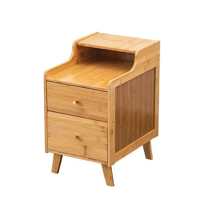 Bamboo Bedside Tea Table Creative Side Storage Cabinet Perfect for Bedroom Comfort Living Room Elegance Furniture by zapcart