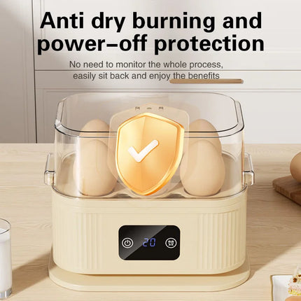 TINSOL 200W Smart Electric Egg Boiler Kitchen Breakfast Machine 200W high-power steamer 6-egg capacity With timer function by zapcart