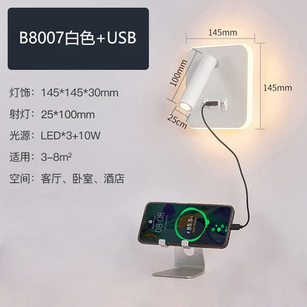 LED Wall Mounted Reading Light with Switch And USB Port Rotatable Bedside Wall Lamp Wall Sconce Spotlight for Bedroom by zapcart