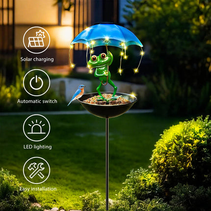 1pc Solar Garden Decorative Lights LED Frog Figurine Lights Solar Street Light for Yard Lawn Path Halloween Christmas Decor by zapcart