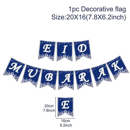 FENGRISECN Eid Mubarak Banner Plates Ramadan Tableware Kit by zapcart