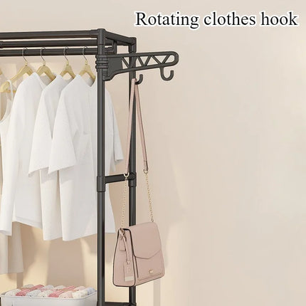 Simplecoat rack Multifunctional floor double row hanger Hanging hanger Drying rack Bedroom home reinforcement Stylish and simple by zapcart