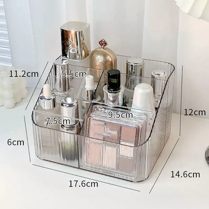 High Quality Plastic Makeup Organizer Transparent Lightweight Versatile Storage Box 3/4-Slot Washable Vanity Case by zapcart
