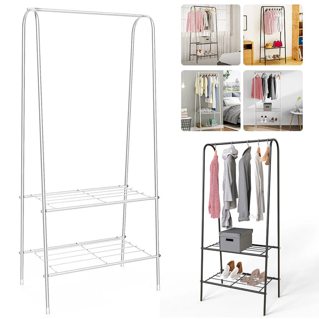 Carbon Steel Heavy Duty Clothes Rail, Multi-Functional Metal Garment Rack, Freestanding H type Storage Organizer, 60*36*153cm by zapcart