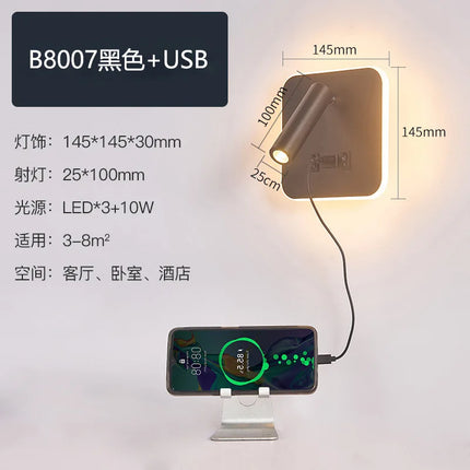 LED Wall Mounted Reading Light with Switch And USB Port Rotatable Bedside Wall Lamp Wall Sconce Spotlight for Bedroom by zapcart