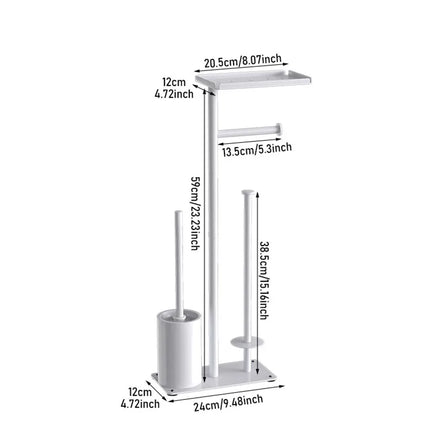 Toilet toilet floor standing paper holder with toilet brush storage tray magnetic suction bracket multifunctional vertical paper by zapcart
