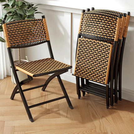 ‌Rattan Folding Lounge Chair, Waterproof Sun-Resistant Recliner, Breathable Oversized Seat, Portable Quiet Balcony Sofa by zapcart