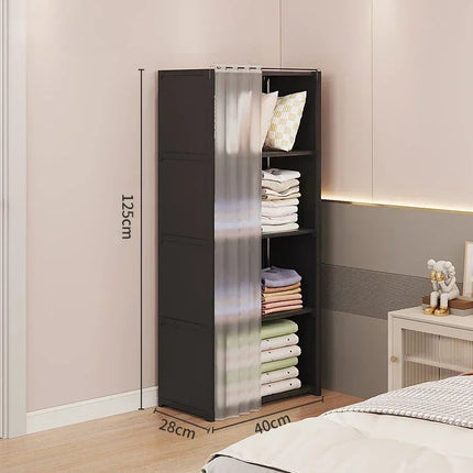 Simple Bookshelf Floor Standing Storage Rack Multi-layer Storage Cabinet Dust-proof Bookshelf Children's Clothing Storage Rack by zapcart