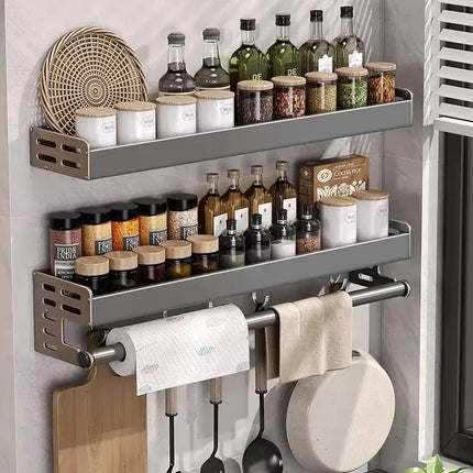 Wall Mounted Kitchen Spice Storage Rack Multifunctional Organizer For Home Cooks by zapcart