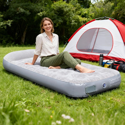 New Air Mattress Built-in Pump Self-inflating Mat Cushion Outdoor Tent Inflatable Bed Double sleeping Pad For Camping or Indoor by zapcart