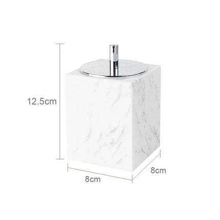 Volakos White Natural Marble Bathroom Set Soap Dispenser Soap Dish Toilet Brush Tissue Box Tray Bathroom Accessories by zapcart