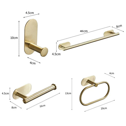 Bath Towel Bar 304 Stainless Steel Towel Rack Towel Ring Toilet Paper Holder Brushed Gold Bathroom Hardware Accessories Set by zapcart