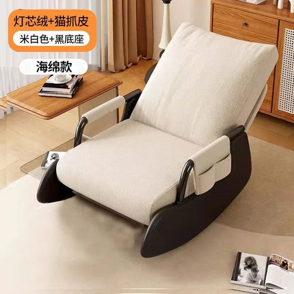 Rocking Chair Household Reclining And Sleeping Lazy Sofa Balcony Adult Leisure Living Room Single Lunch Break Adjustable Recline by zapcart
