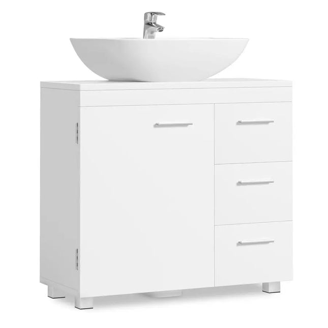 Under Sink Bathroom Cabinet, Storage Cabinet, with 3 Drawers, 2 Compartments Behind the Door, for Washbasins with Pedestal, wit by zapcart