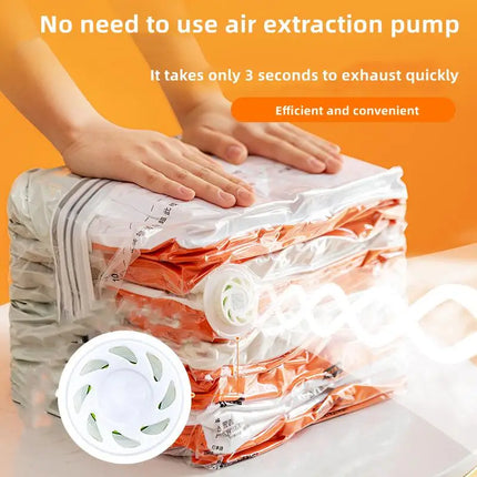 3–5 Pack No Pump Vacuum Bags – Large Compression Storage Bags for Clothes & Blankets by zapcart