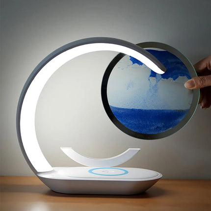 Icsatma Quicksand Table Lamp Wireless Charging Office 3D by zapcart