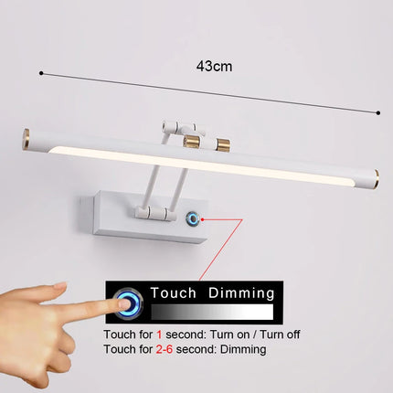 Mirror Light LED Wall Lamp Modern Bathroom Wall Light 43cm 58cm AC85 - 265V Indoor Lighting Bedroom Wall Sconces Light Fixtures by zapcart