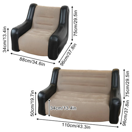 1PC Inflatable Sofa, Outdoor Air Couch for Camping, Double Size Inflatable Lounger, Air Mattress, Portable Sofa, Leisure Chair by zapcart