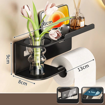 【S3y】1pc Toilet Paper Holder, Plastic Storage Rack, Kitchen Towel Holder, Seasoning Bottle, Bathroom Wall Roll Paper by zapcart