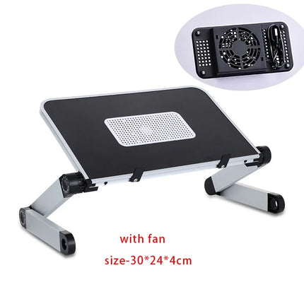 Adjustable Folding Laptop Desk Portable for Bed Table Notebook Cooler Fan Stand Multifunctional Computer Table Lap Office Desk by zapcart