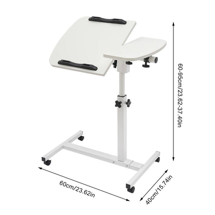 Computer Desk C-frame Design Table Stand, Adjustable Rolling Laptop Table, Adjustable Computer Desk Stand with Wheels by zapcart