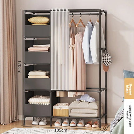 Small Wardrobe Clothes Closet Easy Assembly Storage Cabinet Sturdy Space Saving Apartment Rental Household Armarios De Ropa by zapcart