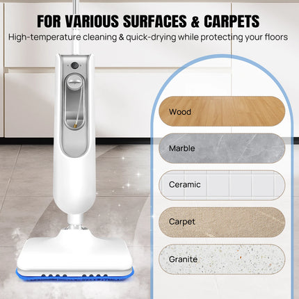 DayPlus Steam Mop & Detachable Steam Cleaner, 1500W Powerful Floor Steamer for Carpet Laminate Hardwood Grout Tile Marble, 400ml by zapcart