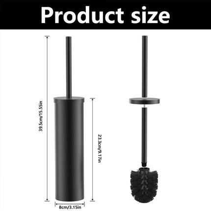 Toilet Brush and Holder Set Black Long Handle Toilet Bowl Cleaners Brush for Bathroom Storage and Organization by zapcart