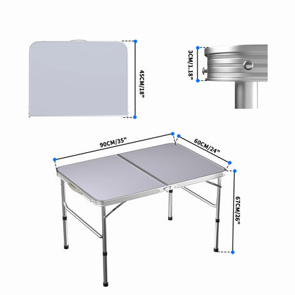 Folding Picnic Table Outdoor,Folding computer table for Homework Compact Handy Camping Table Garden Party BBQ,Multi-Purpose by zapcart