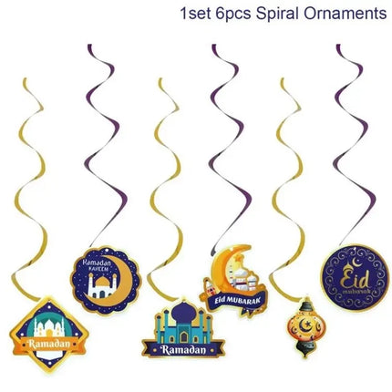 FENGRISECN Eid Mubarak Banner Plates Ramadan Tableware Kit by zapcart