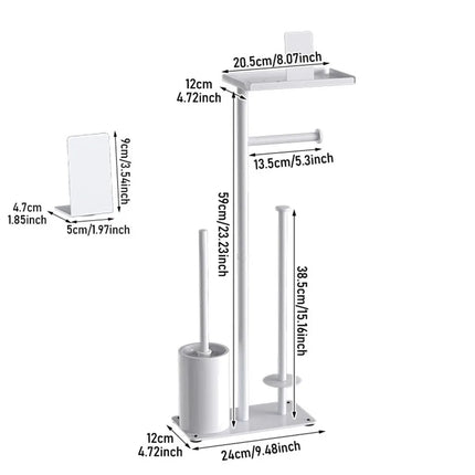 Toilet toilet floor standing paper holder with toilet brush storage tray magnetic suction bracket multifunctional vertical paper by zapcart