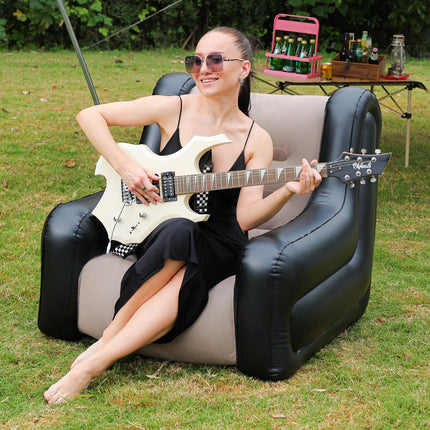 1PC Inflatable Sofa, Outdoor Air Couch for Camping, Double Size Inflatable Lounger, Air Mattress, Portable Sofa, Leisure Chair by zapcart