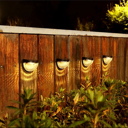 2PCS Solar Wall Lamp, 6LEDs Outdoor Waterproof Solar Light Warm White, for Yard, Garage, Garden, Porch, Fence, Driveway, Railing by zapcart