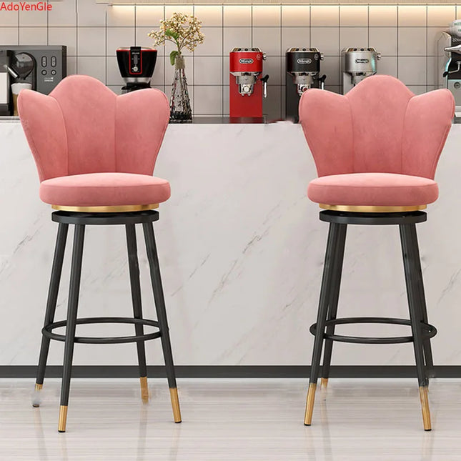 Stylish Designer high Bar Chairs Modern Metal Round Gold Design Nordic Minimalist Comfortable Barkrukken Home stool chair by zapcart
