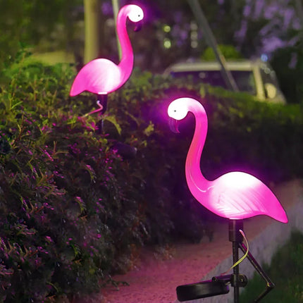 LED Outdoor Solar Light Waterproof 1/3pcs Flamingo Shape Landscape Lawn Lamps for Park Pathway Home Garden Courtyard Decoration by zapcart