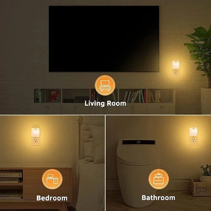 Motion Sensor LED Night Lights EU Plug Dimmable Cabinet Light for Baby Bedside Bedroom Corridor Wireless Night Lamp Lighting by zapcart