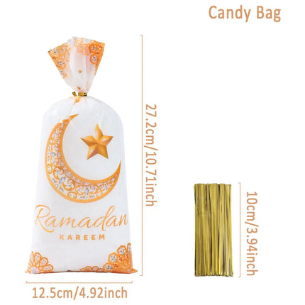 Eid Mubarak Gift Cookie Bags With Straps for Ramadan Decor by zapcart