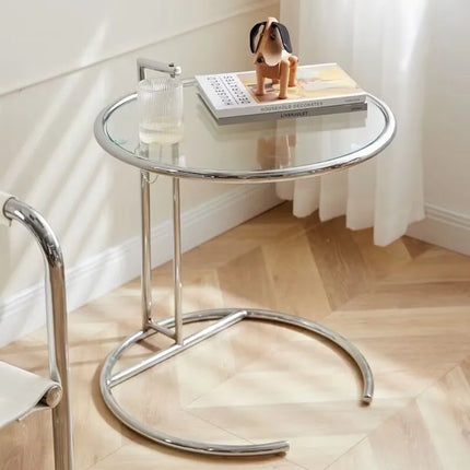 Nordic Glass Coffee Tables Living Room Furniture Side Table Balcony Stainless Steel Lifting Tea Table Transparent Bedside Tables by zapcart