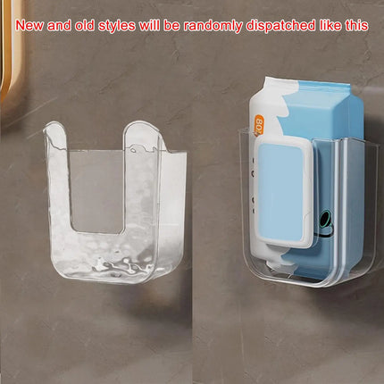 Punch Free Toilet Paper Holder Box Wet Wipe Box Wall Mounted Wipe Tissue Organiser Box Self-Adhesive Paper Towel Dispenser by zapcart