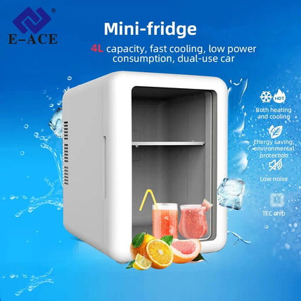 4L Mini Refrigerator Lightweight Design Popular Refrigerator Car Home Hot And Cold Dual-purpose Refrigerator For Camping Travel by zapcart