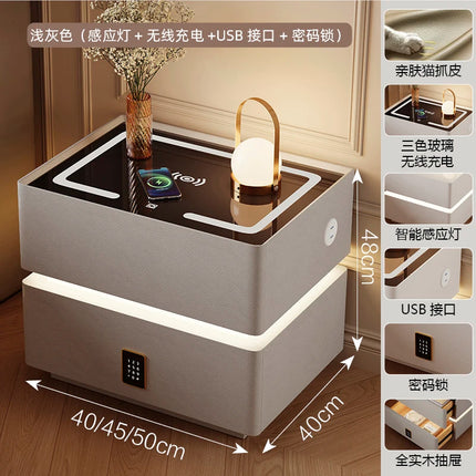 Floating LED Bedside Table Smart Nightstand with Wireless Charging Luxury Modern 2-Tier Storage Drawer Compact Bedroom Furniture by zapcart