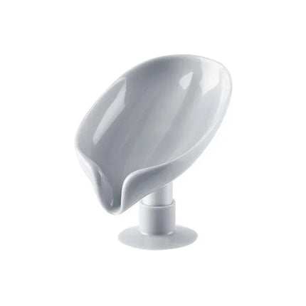 otus leaf Shape Soap Box Bathroom Accessories Tray Creative Sucker Water-free Storage Box by zapcart