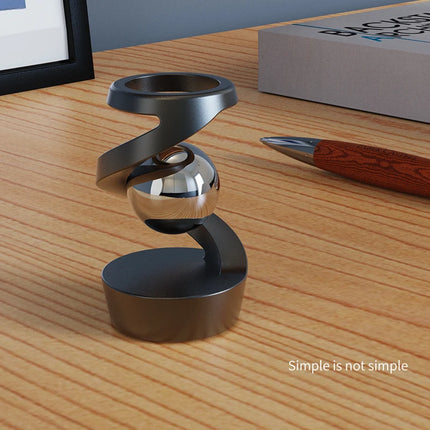 Desktop Rotating Gyroscope Finger Fidget Spinner Toy All Aluminum Alloy Spinning Gyro Silver Metallic Accents For Adults Gift by zapcart