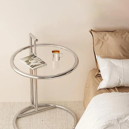 Nordic Glass Coffee Tables Living Room Furniture Side Table Balcony Stainless Steel Lifting Tea Table Transparent Bedside Tables by zapcart