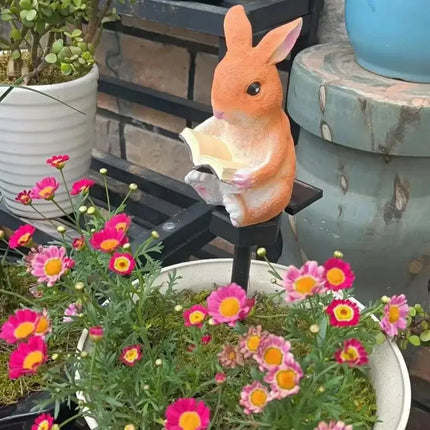 Solar Courtyard Lamp Resin Rabbit Hedgehog Atmosphere Courtyard Corridor Decoration Luminous LED Lawn Lights Floor Mounted Lamp by zapcart