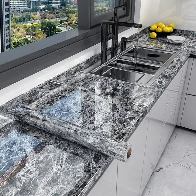 Marble Self Adhesive Wallpaper Waterproof Kitchen Decor by zapcart