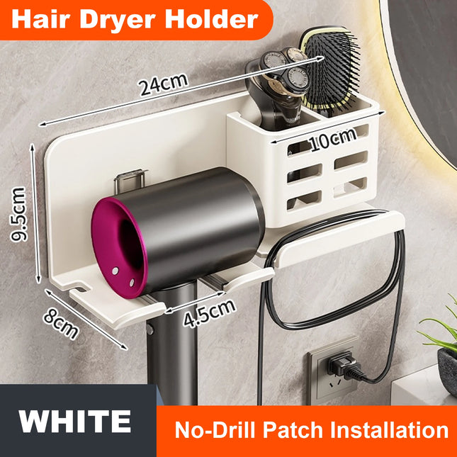 Hair Dryer Holder Wall Dryer Cradle Straightener Stand Hairdryer Organizer Box Toilet Blower Holder Shelf Bathroom Accessories by zapcart