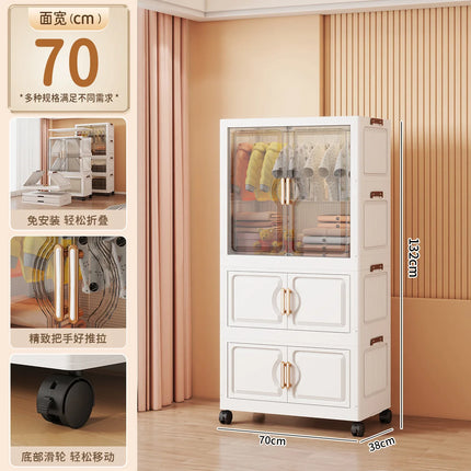 Children's Wardrobe Storage Cabinet Living Room Foldableable Bedroom Container Bins Large Capacity Baby Wardrobe Multi-Function by zapcart